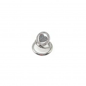 Phone Adhesive Ring Stand Diamond Heart Silver